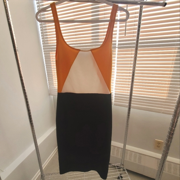 Zara Colourblock Bodycon Midi Dress - Medium - Picture 1 of 2